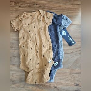 Gerber Baby Bodysuit Set in Mustard and Charcoal 6-9 Months